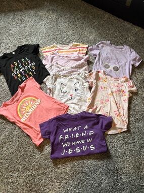 Mixed Girls Graphic Tee Lot - Assorted Colors & brands 4T